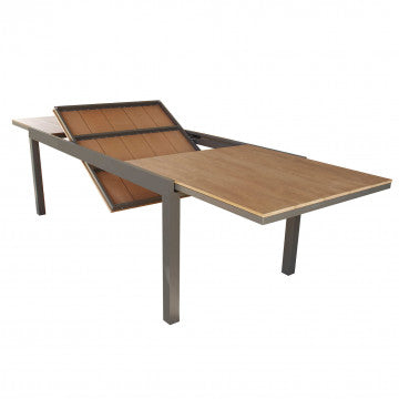 Tavolo allungabile Cayman in Alluminio con Piano in Polywood color Teak