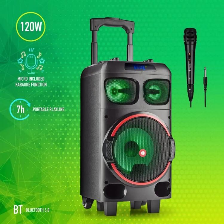 Ngs Aktiver Lautsprecher Trolley Speaker Bluetooth Mikrofon Karaoke Wild Dub Zero