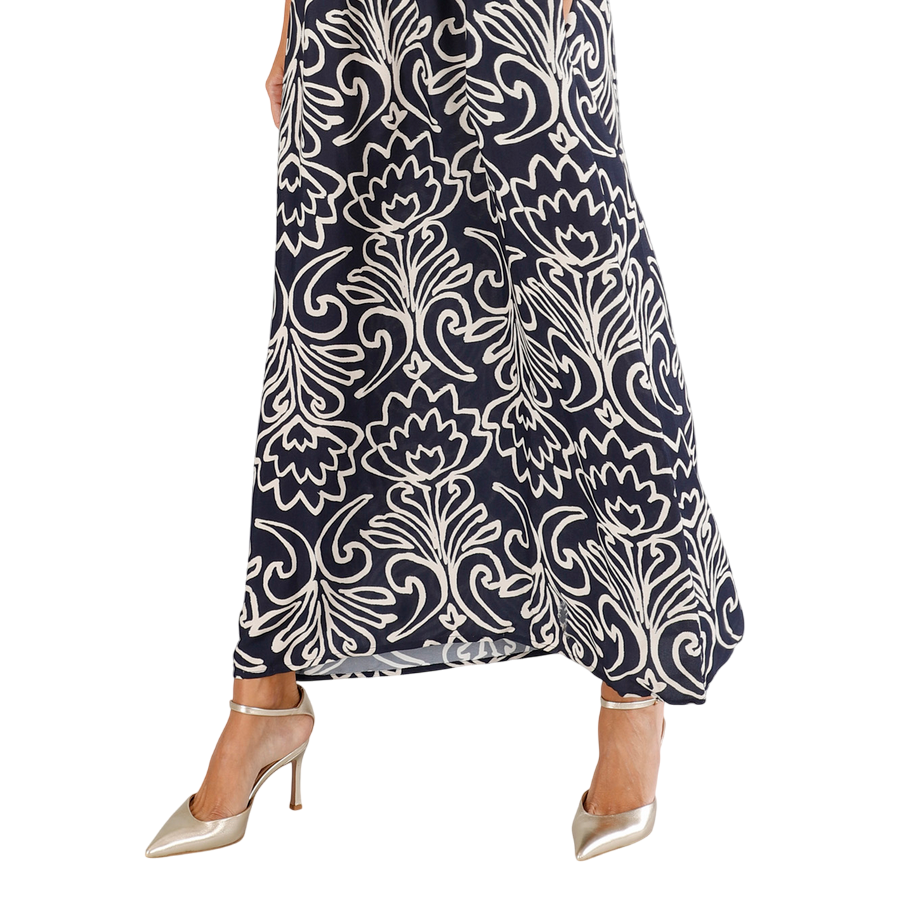 CafèNoir abito lungo da donna in marocaine stampato JA0242 S100 arabesco multiblu