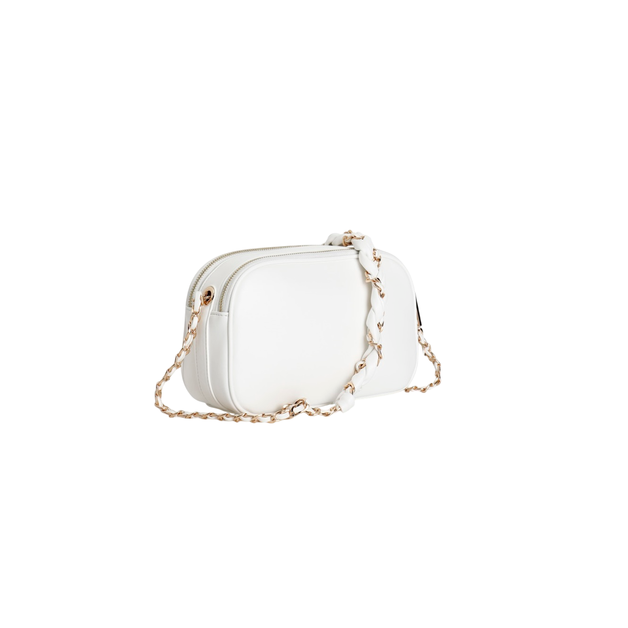 CafèNoir borsa a spalla con doppia zip e tracolla a catena C3YG0813 W001 bianco