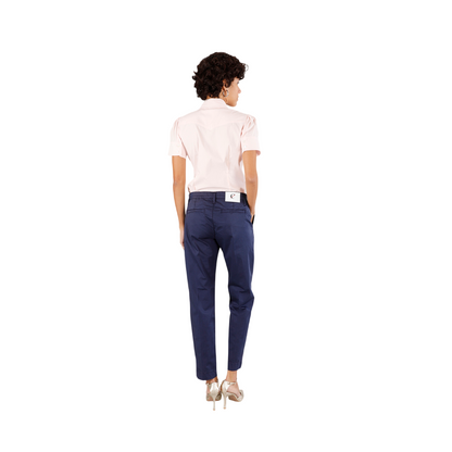CafèNoir pantalone a sigaretta da donna in tinto capo C7JP0225 B020 blu
