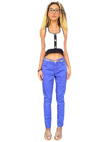CafèNoir Pantalone Aderente Tinto Capo Donna Azzurro PE26 - C7JP0169 B055