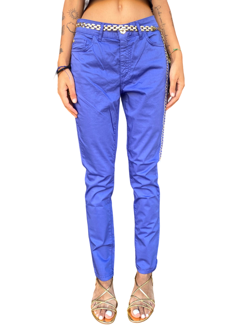 CafèNoir Pantalone Aderente Tinto Capo Donna Azzurro PE26 - C7JP0169 B055