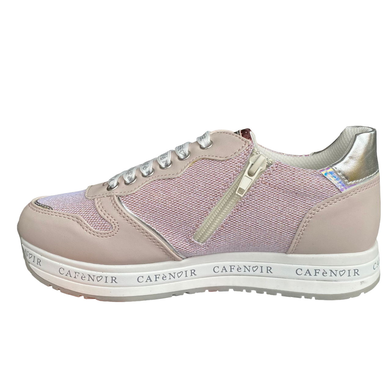 CafèNoir Sneakers con Zeppa Ragazza Pink Laccio Cerniera - C-2032