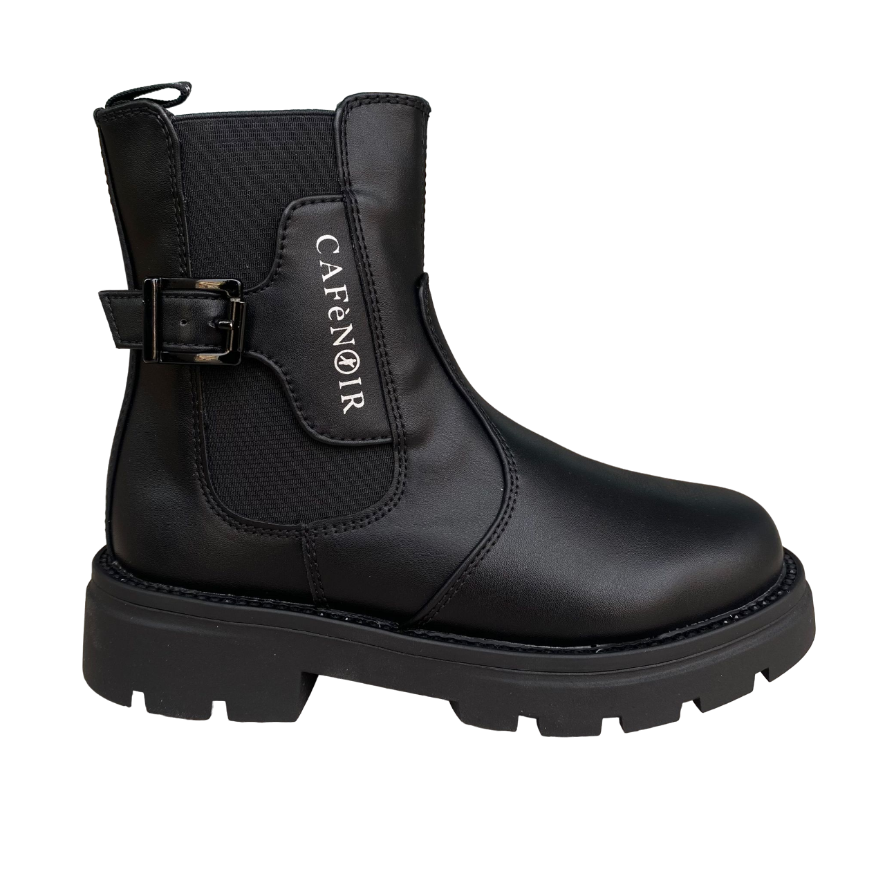CafèNoir Stivaletto Ragazza C-2620 Nero Elastico Cerniera Fibbia