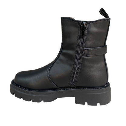 CafèNoir Stivaletto Ragazza C-2620 Nero Elastico Cerniera Fibbia