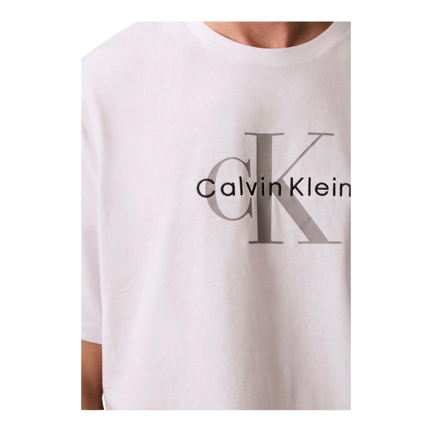 Calvin Klein T-shirt Stampa Logo LV04RB866G Bianca Uomo