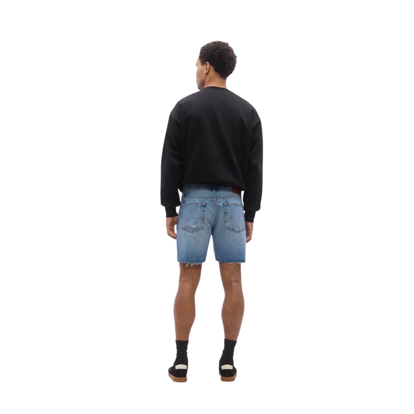 Calvin Klein Bermuda Jeans Uomo LV04RF790GXBI Blu Chiaro Strappati