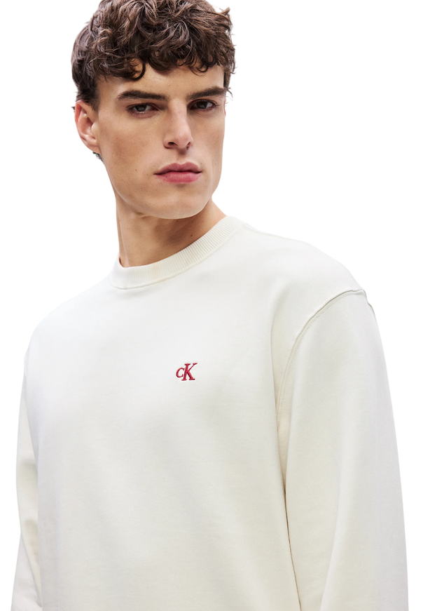 Calvin Klein Felpa Girocollo LV04RC296QQ5 Tofu Uomo