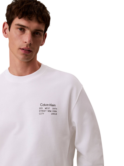 Calvin Klein Felpa Girocollo Uomo LV04RE254G-YAF Bianca