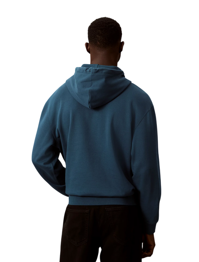 Calvin Klein Felpa con cappuccio LV04RC274G 2ET Navy Teal - Spugna Morbida, Stile Monologo
