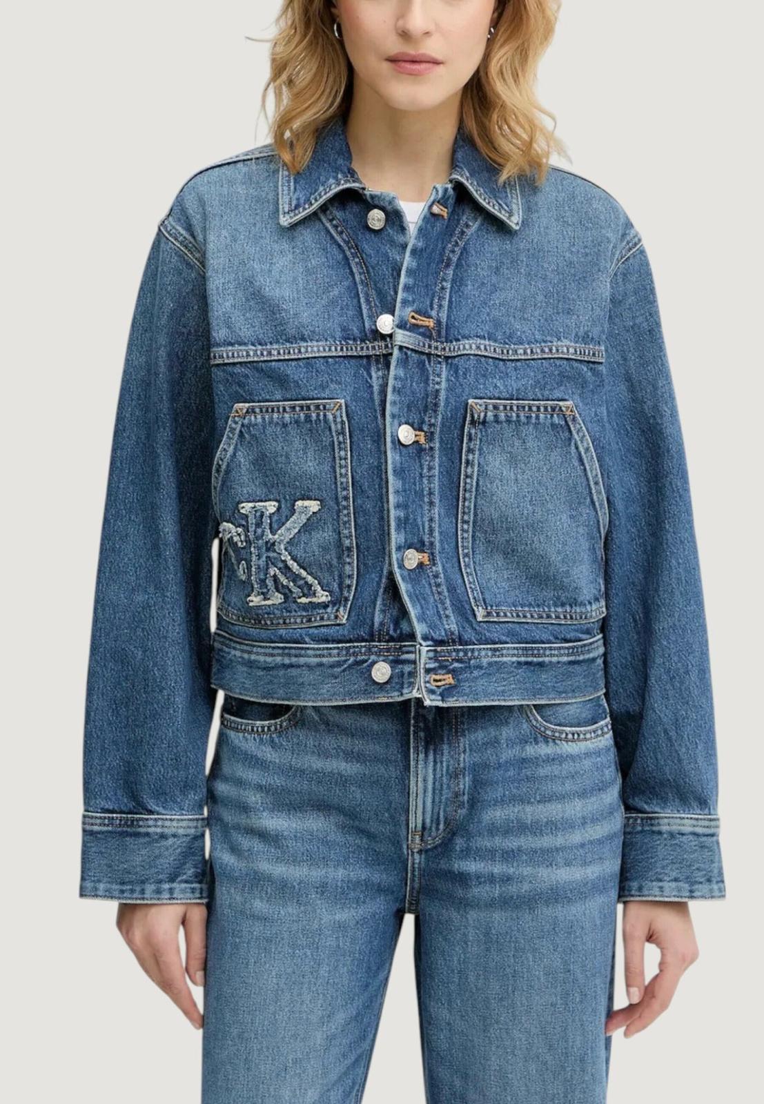 Calvin Klein Giacca Donna LV047E906G Blue Cotton