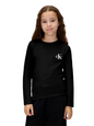 Calvin Klein IU0IU00717 BEH Black Long Sleeve T-shirt Junior - Chest Logo T-shirt Comfort and Style