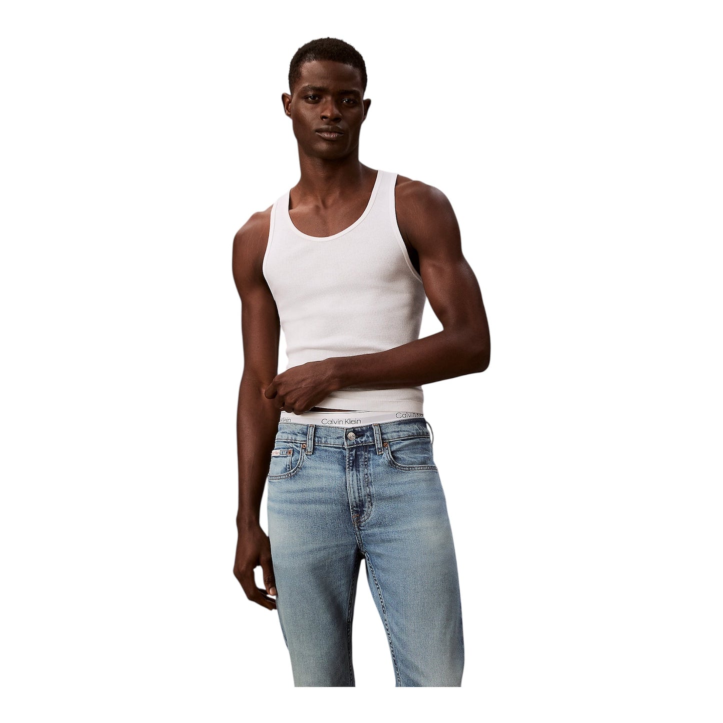 Calvin Klein Jeans Slim Tapered Uomo LV04RE700G Blu Chiaro Slavato
