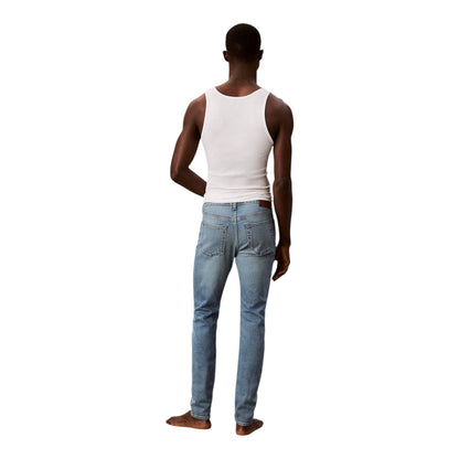 Calvin Klein Jeans Slim Tapered Uomo LV04RE700G Blu Chiaro Slavato