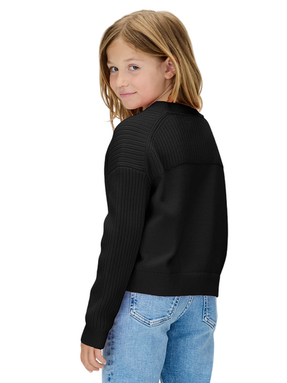 Calvin Klein MONOLOGO CN SWEATER IG0IG03046 BEH Nero - Maglioncino Girocollo Ragazza Stile Casual
