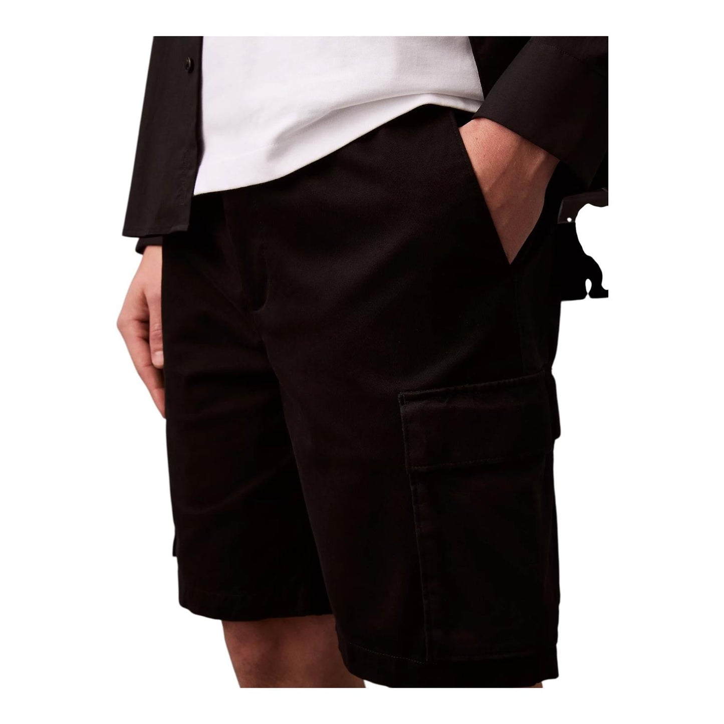 Calvin Klein Pantaloncini Cargo Twill Cotone LV04RB618GUB1 Nero