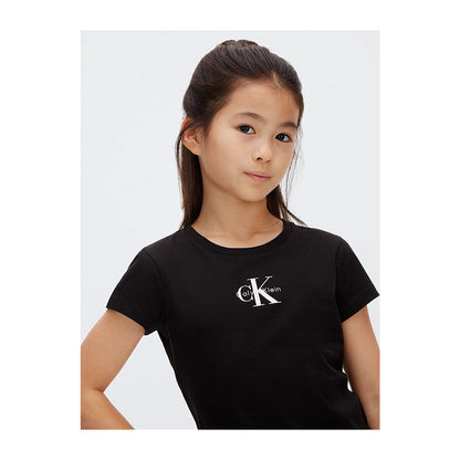 Calvin Klein T-shirt Ragazza Micro Monogram Nera - LVCKSJA15G BEH
