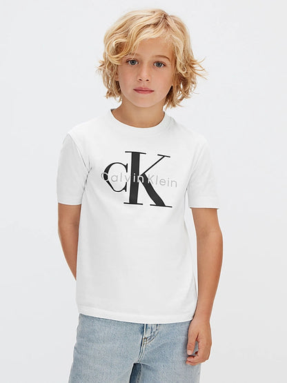 Calvin Klein T-Shirt Logo Bambino LV1CKSJA33 Bianca | 8-16 Anni