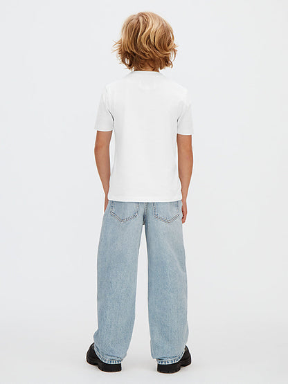 Calvin Klein T-Shirt Logo Bambino LV1CKSJA33 Bianca | 8-16 Anni