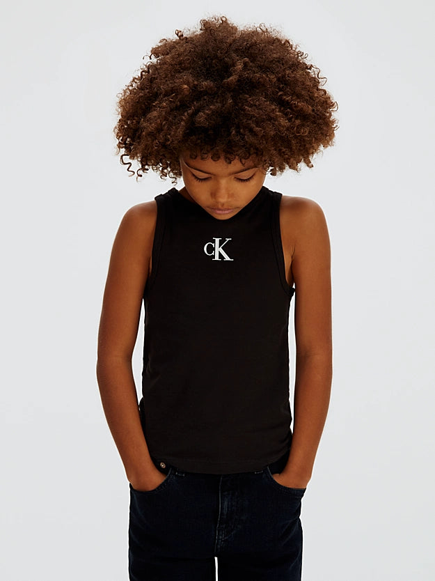 Calvin Klein Canotta Logo Junior LVCKSJB10G Nera | 8-16 Anni