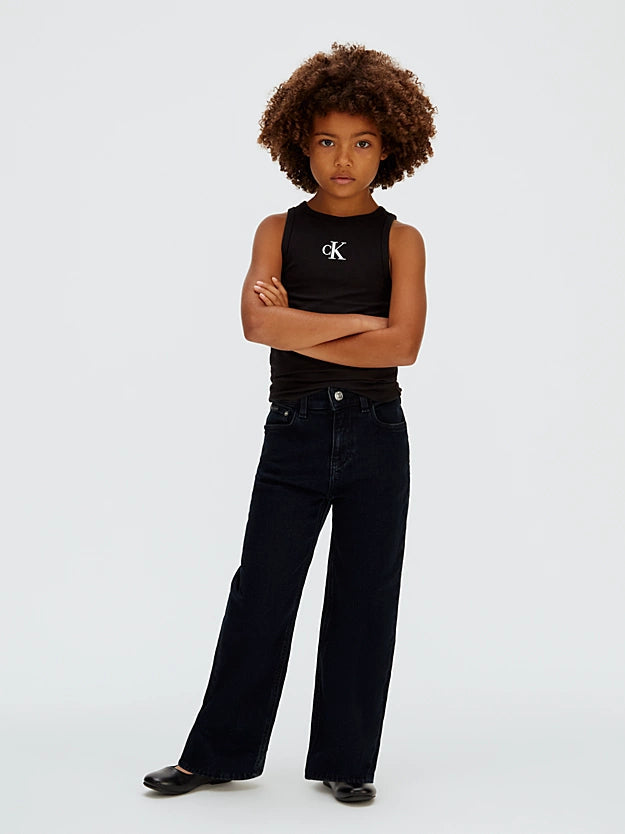 Calvin Klein Canotta Logo Junior LVCKSJB10G Nera | 8-16 Anni