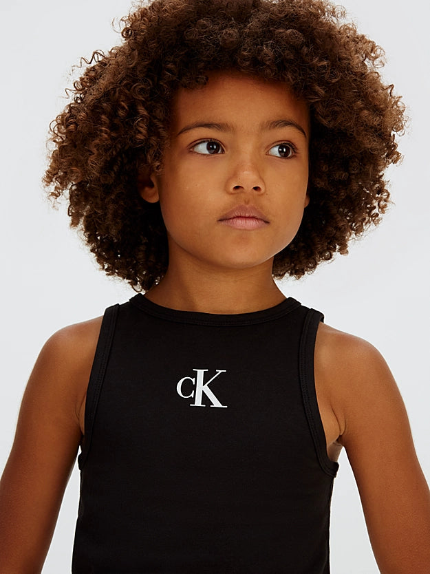 Calvin Klein Canotta Logo Junior LVCKSJB10G Nera | 8-16 Anni