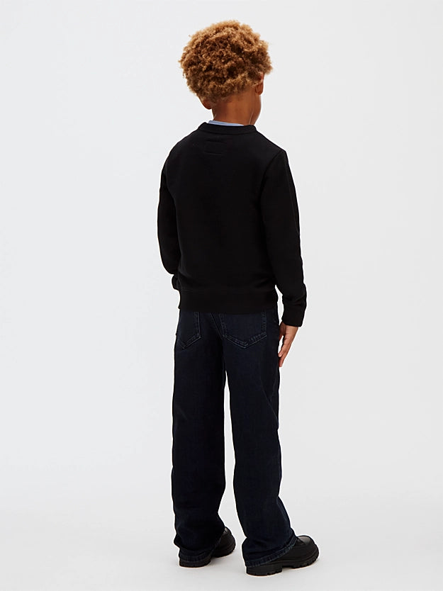 Calvin Klein Felpa Girocollo Junior Logo LV1CKSJB35 Nera | 8-16 Anni