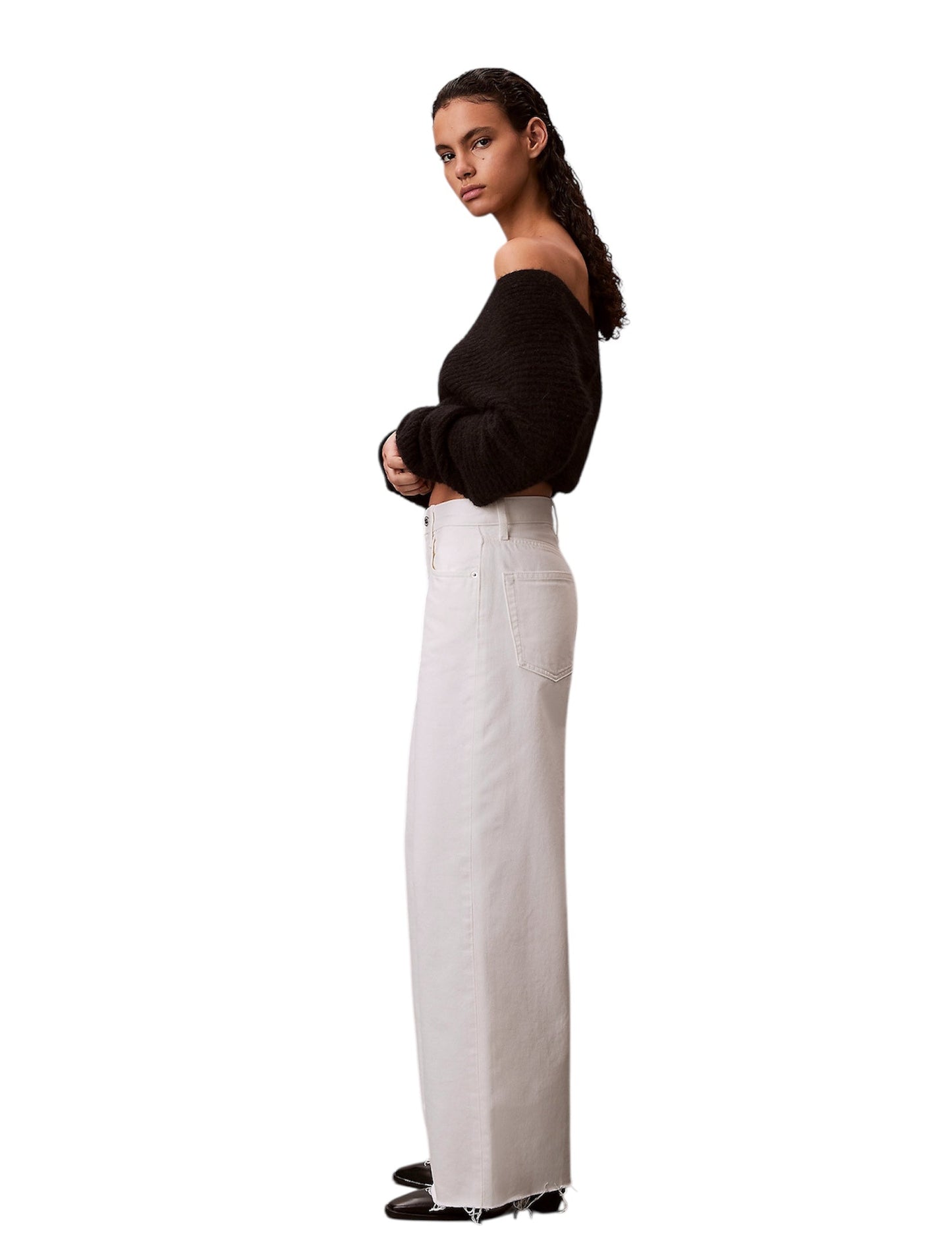 Calvin Klein Jeans Wide Leg Donna LV047F733G Bianco Chalk