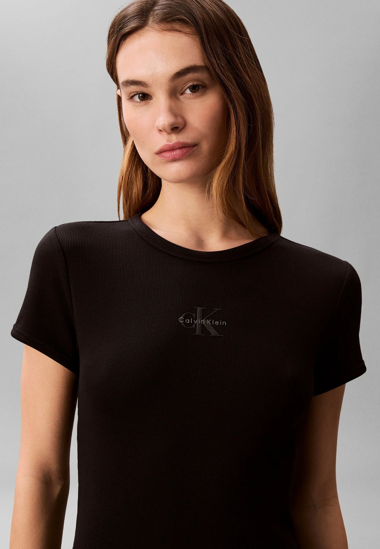 Calvin Klein Vestito Costine Logo Donna LV047F241G UB1 Nero