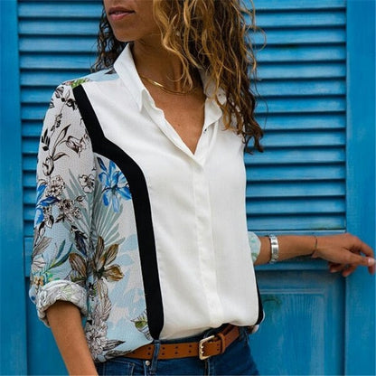 Camicetta Donna Elegante Chiffon Manica Lunga | Blusa Ufficio Casual Chic