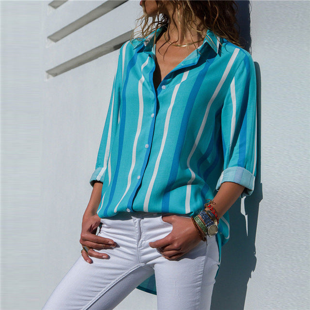 Camicetta Donna Elegante Chiffon Manica Lunga | Blusa Ufficio Casual Chic