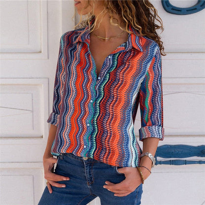 Camicetta Donna Elegante Chiffon Manica Lunga | Blusa Ufficio Casual Chic