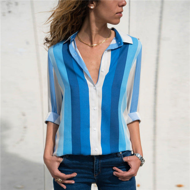 Camicetta Donna Elegante Chiffon Manica Lunga | Blusa Ufficio Casual Chic