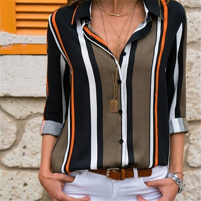 Camicetta Donna Elegante Chiffon Manica Lunga | Blusa Ufficio Casual Chic