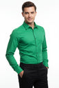 Men's Slim Fit Plain Button-Down Shirt