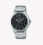 Casio MTP-V300D-1A – Men's Stainless Steel Watch, Day/24h Display, Black Dial