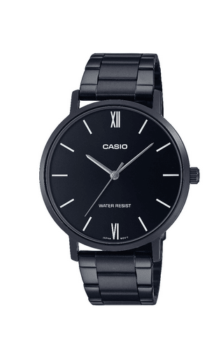 Casio MTP-VT01B-1B – Orologio Uomo Analogico Acciaio Nero Minimal