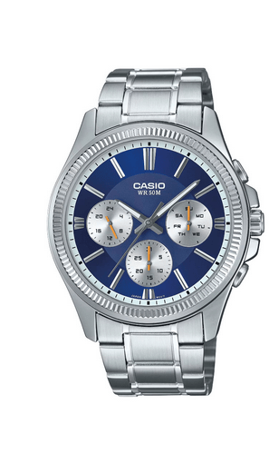 Casio MTP-1375D-2A1 – Orologio Uomo Analogico Acciaio Quadrante Blu