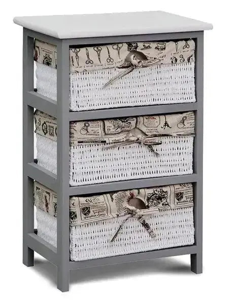 Cassettiera 3 cassetti 38x26x59h
