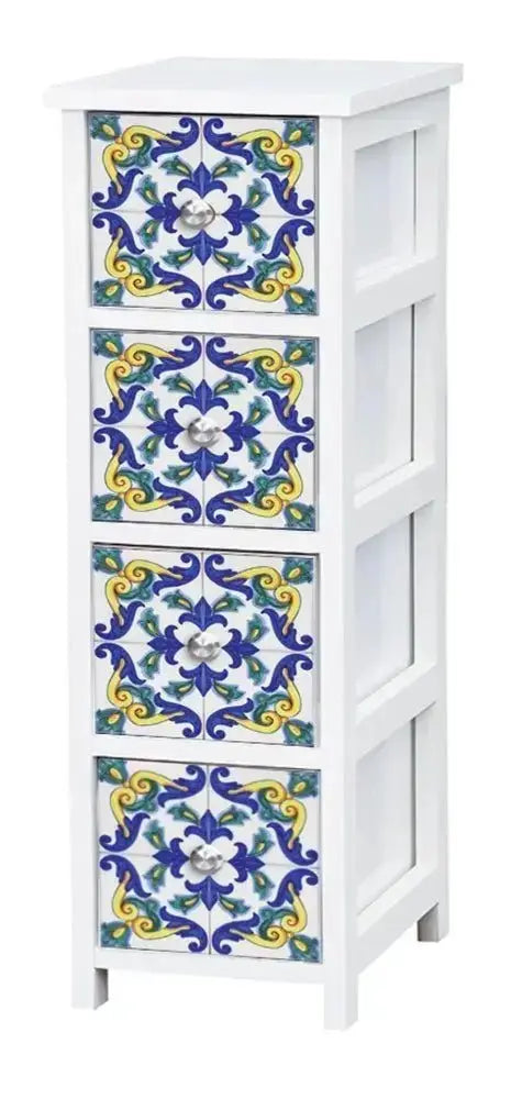 4-drawer chest 20.5x28x71h Vietri decoration