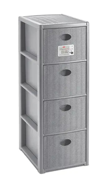 Cassettiera 4 cassetti Elegance cm30X40X80 grigio