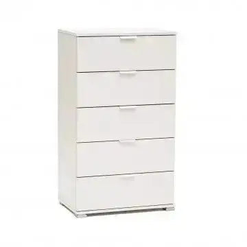 Cassettiera 5 Cassetti Bianca - Dimensioni: cm 60 x 38 x 103 h