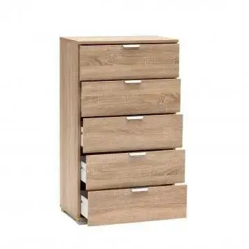 Cassettiera 5 Cassetti Naturale - Dimensioni: cm 60 x 38 x 103 h