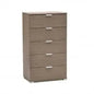 5-Drawer Chest Grey Oak - Dimensions: 60 x 38 x 103h cm