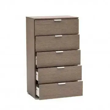Cassettiera 5 Cassetti Rovere Grigio - Dimensioni: cm 60 x 38 x 103 h