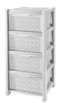White Plastic Chest of Drawers with 4 Drawers Arianna
