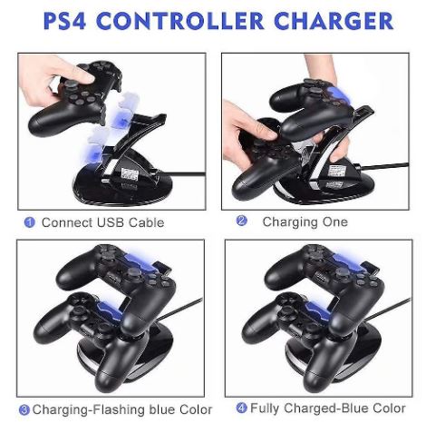 LADESTATION FÜR 2 PLAYSTATION 4 CONTROLLER DUALSHOCK V2 PS4 LADEGERÄT DOCKINGSTATION