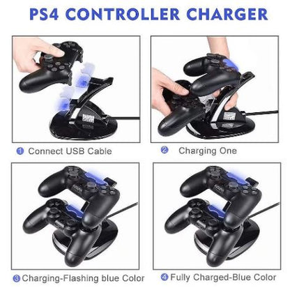 LADESTATION FÜR 2 PLAYSTATION 4 CONTROLLER DUALSHOCK V2 PS4 LADEGERÄT DOCKINGSTATION