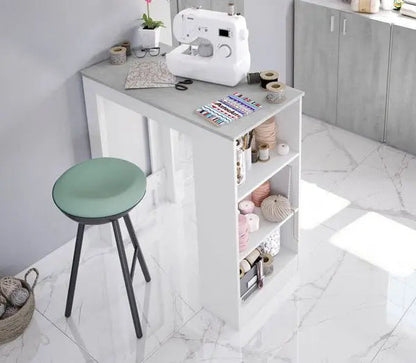 Tavolo Alto Cucina Bar Bianco/Cemento